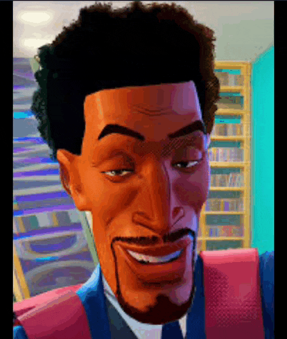 a close up of a cartoon character 's face with a beard and mustache .