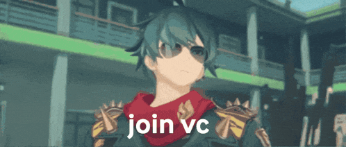 a cartoon character with the words join vc written on the bottom