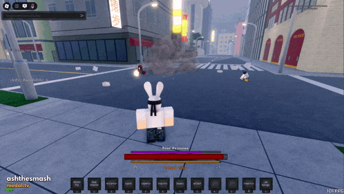 a screenshot of a video game with the name ashthesmash on it
