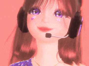 a girl wearing headphones and a microphone is smiling