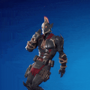 a knight with a h on his waist is standing on a blue background