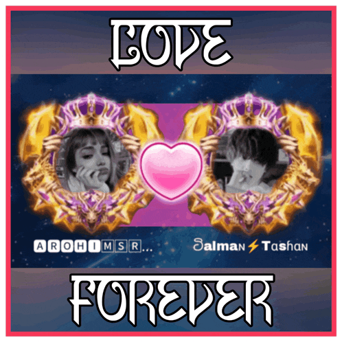a poster that says love forever with a picture of a woman and a man