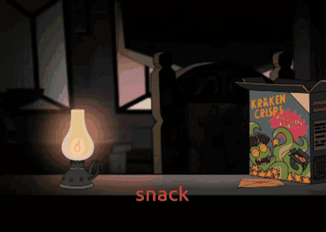 a box of kraken crisps sits on a table