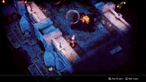 a screenshot of a video game with the fast forward button visible