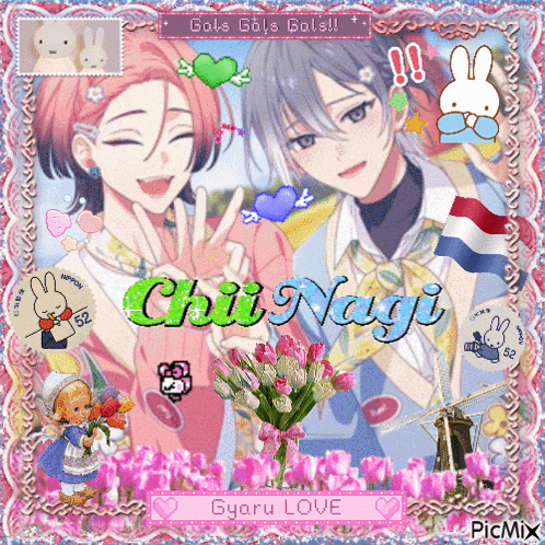 a picture of a girl and a boy with the name chi nagi on it