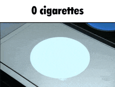 a picture of a circle with the words 0 cigarettes above it
