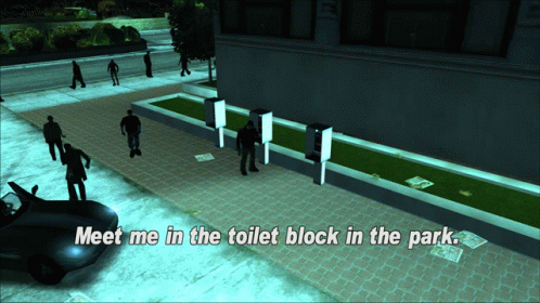 Gtagif Gta One Liners GIF - Gtagif Gta One Liners Meet Me In The Toilet Block In The Park GIFs