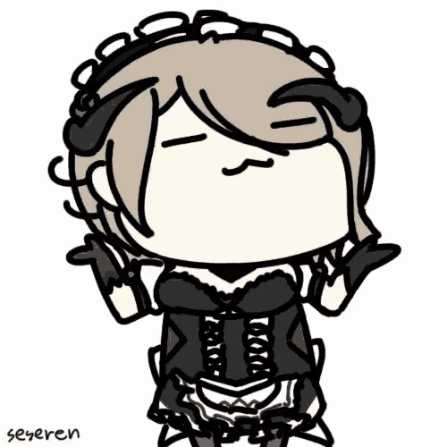 a drawing of a maid with the name seeren on the bottom right