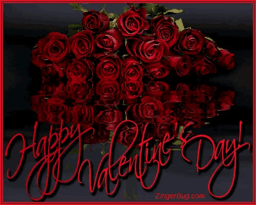 a valentine 's day greeting card with a bunch of red roses