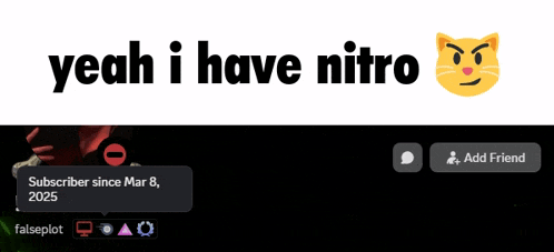 a screenshot of a facebook page that says yeah i have nitro on it