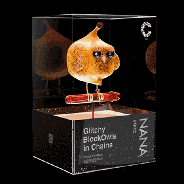 a box with nana written on it and a bird inside