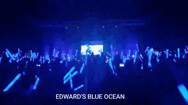 edward 's blue ocean is displayed on a stage