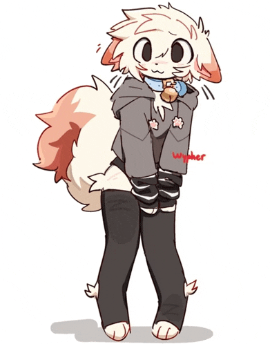 a drawing of a dog wearing a hoodie and a collar