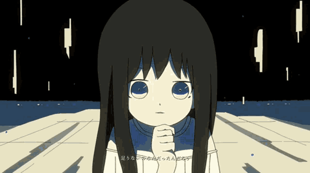 a drawing of a girl with chinese writing on the bottom left