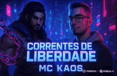 a poster for correntes de liberdade mc kaos with two men