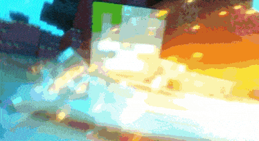 a blurred image of a person 's face with a green h on it