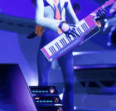 a person playing a keyboard with the letters ii on it
