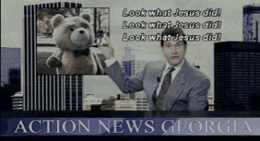 a man in a suit and tie is talking about jesus