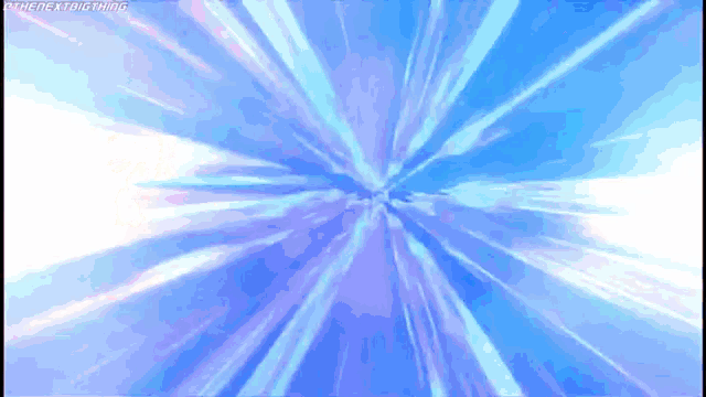a blue and white background with a burst of light