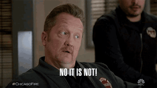 a man says no it is not in a chicago fire scene