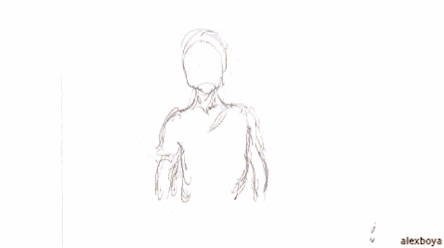 a drawing of a person with the name alexboya below it