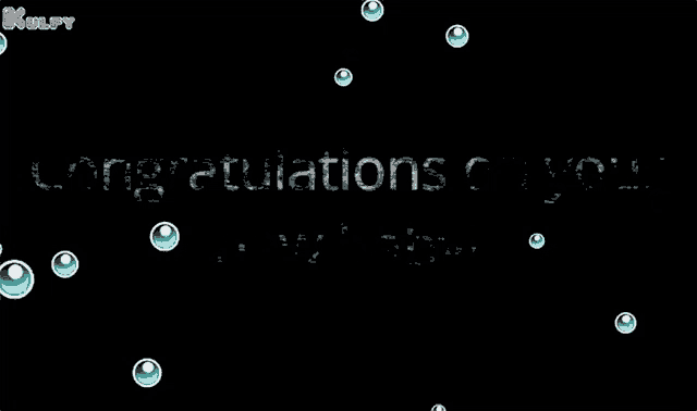 the words `` congratulations on your new baby '' are surrounded by bubbles on a black background .