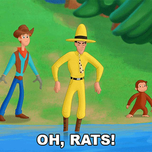 Oh Rats Curious George Go West Go Wild GIF - Oh Rats Curious George Go West Go Wild Aww Shucks GIFs