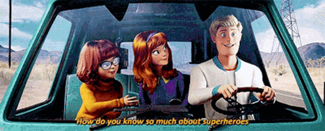 Scoob Velma GIF - Scoob Velma How Do You Know So Much About Superheroes GIFs