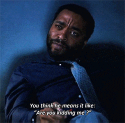 a man in a tie says " you think he means it like are you kidding me ? "