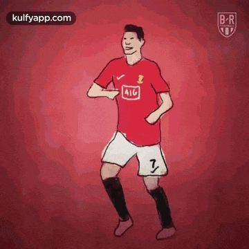 a drawing of a soccer player wearing a shirt that says bwiit