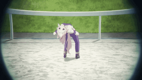 a cartoon character is laying on the ground with her head on her knees