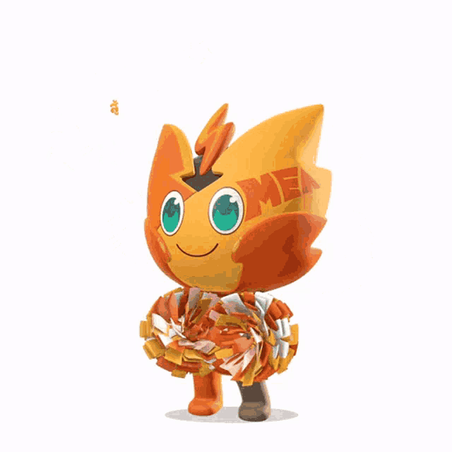 a cartoon character with the word mea written on his chest