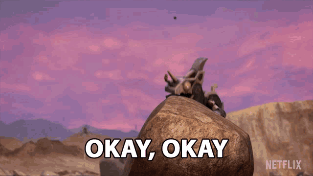 a netflix ad shows a robot sitting on a rock and says " okay okay "