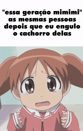 a picture of a little girl with the words " essa geracao mimimi " on the bottom