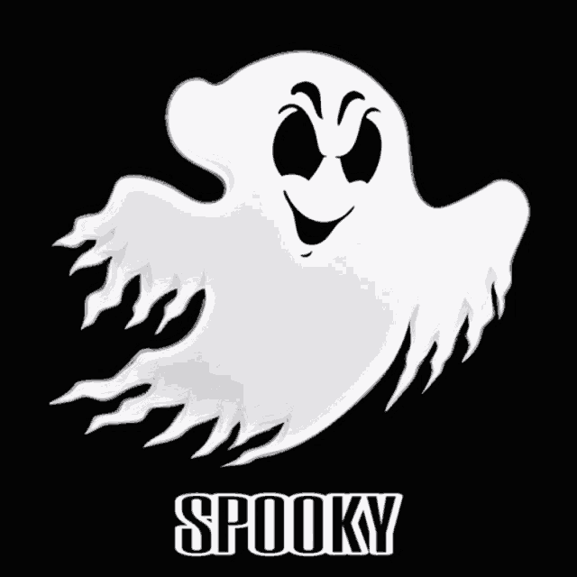 a picture of a ghost with the word spooky underneath it