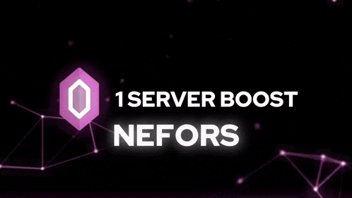 a purple logo with the words 1 server boost nefors on it