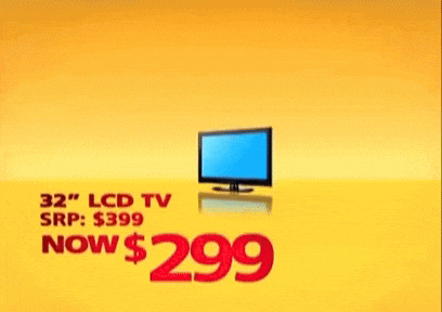 an advertisement for a 32 " lcd tv for $ 299