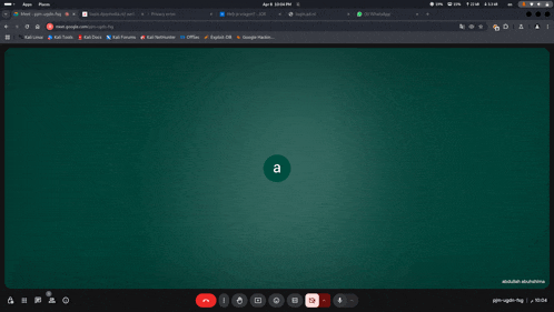 a computer screen with a green background and a circle with the letter a in it