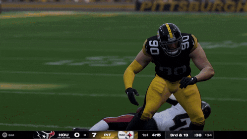 a football game is being played between the pittsburgh steelers and the hou