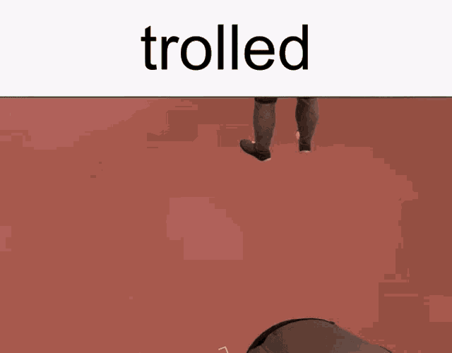 a man 's back is shown with the word trolled above him