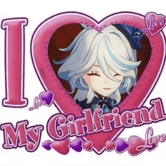 a picture of a girl in a heart with the words `` i love my girlfriend '' written on it .