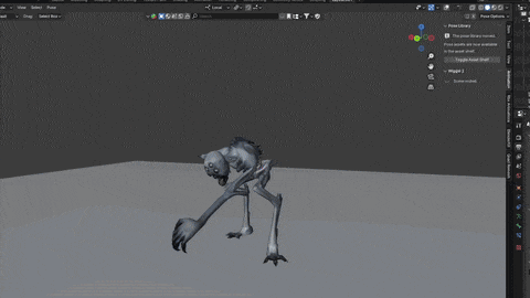 a computer screen shows a 3d model of a skeleton dancing