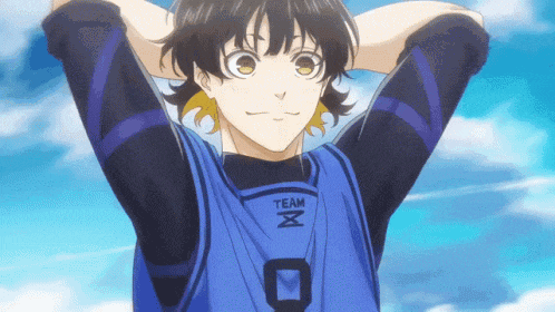 a boy wearing a blue shirt that says team