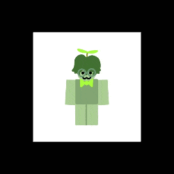 a green cartoon character with glasses and a bow tie has a green leaf on his head .