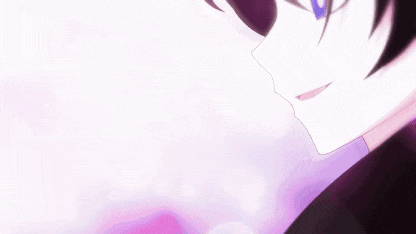 a close up of a person 's face with a purple eye