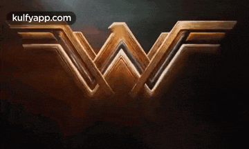 a close up of the wonder woman logo on a black background