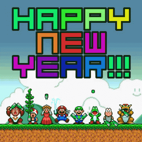 Happy New Year Nintendo GIF - Happy New Year Nintendo Super Mario Bro GIFs