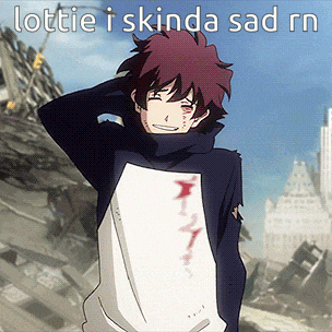 a picture of a cartoon character with the words lottie i skinda sad rn