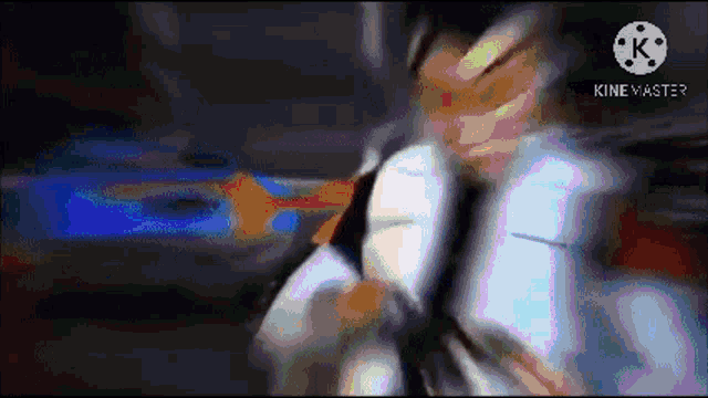 a cartoon character is being punched in the face by another character .