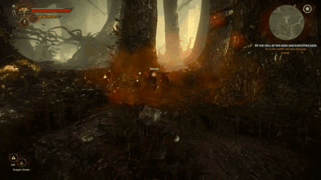Setting The Enemies Ablaze Geralt Of Rivia GIF